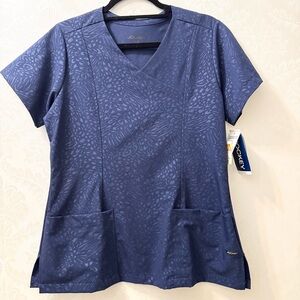 *NEW* Jockey Women's Blue Patterned Scrub Top (NAVY)